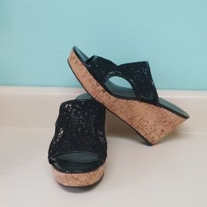 Andrew Geller Cork Wedge Slip Ons